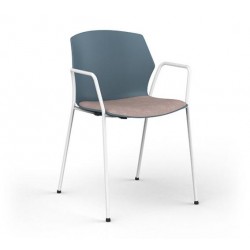 Melbourne - Chaise 4 pieds avec assise tissu + dossier polypropylène